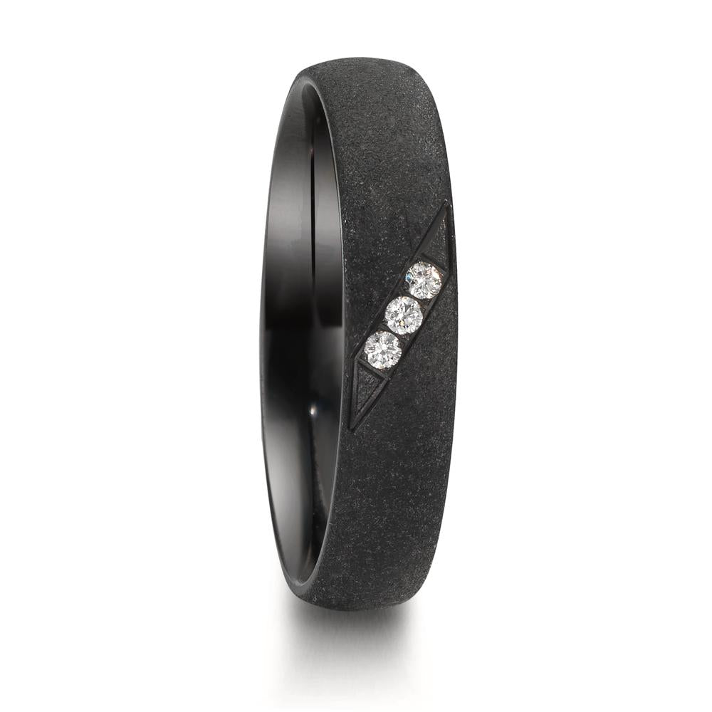 obrączka partnerska cyrkon Diament 0.045 ct, 3 kamienie, w-si