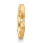 obrączka partnerska złoto żółte 750/18 K Diament 0.015 ct, w-si