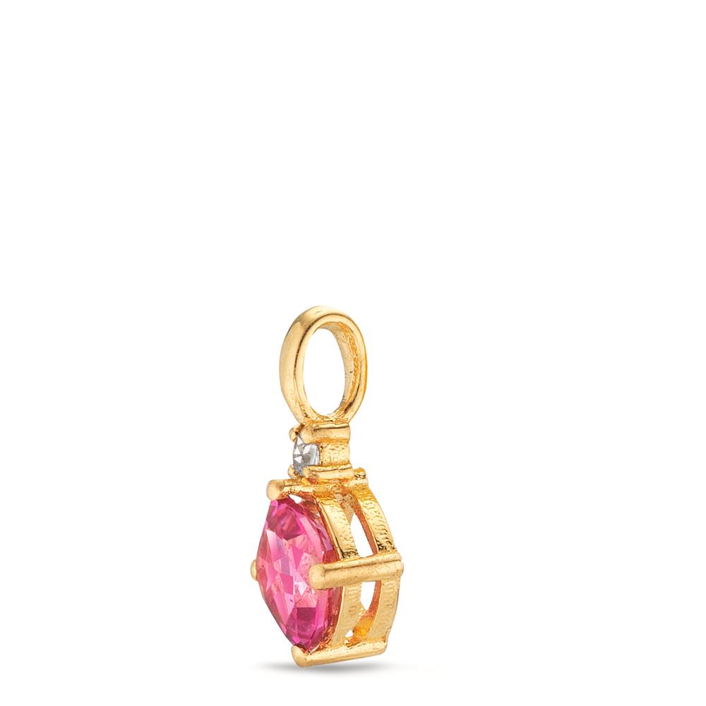 wisiorek złoto żółte 750/18 K Topaz różowy, Topaz biały Ø6.5 mm