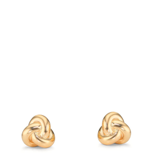 kolczyki wkrętki srebro żółty pozłacany węzeł Ø7.5 mm