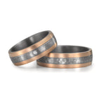 obrączka partnerska tantal 999, złoto różowe 585/14 K Diament 0.02 ct, w-si