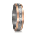 obrączka partnerska tantal 999, złoto różowe 585/14 K Diament 0.02 ct, w-si
