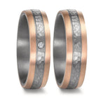 obrączka partnerska tantal 999, złoto różowe 585/14 K Diament 0.02 ct, w-si