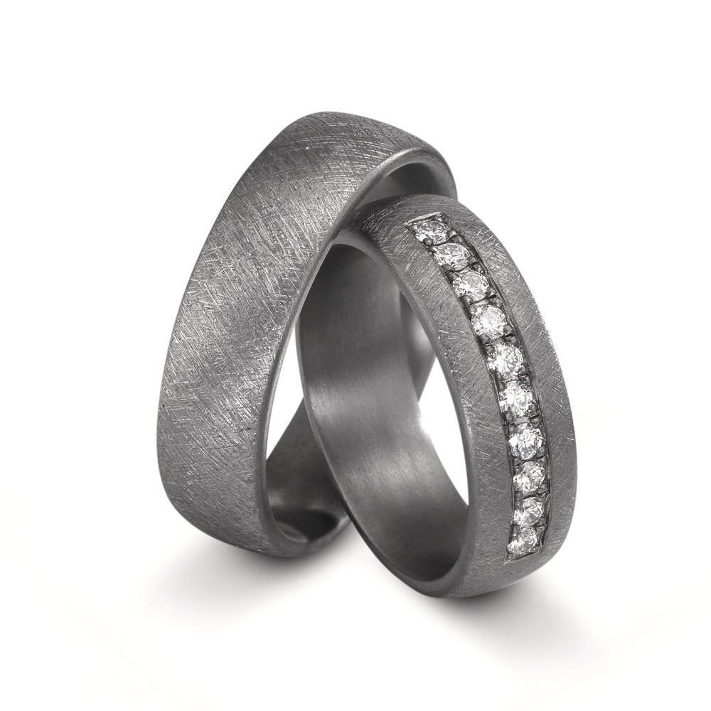 obrączka partnerska tantal 999 Diament laboratoryjny 0.25 ct, 10 kamienie, tw-vsi