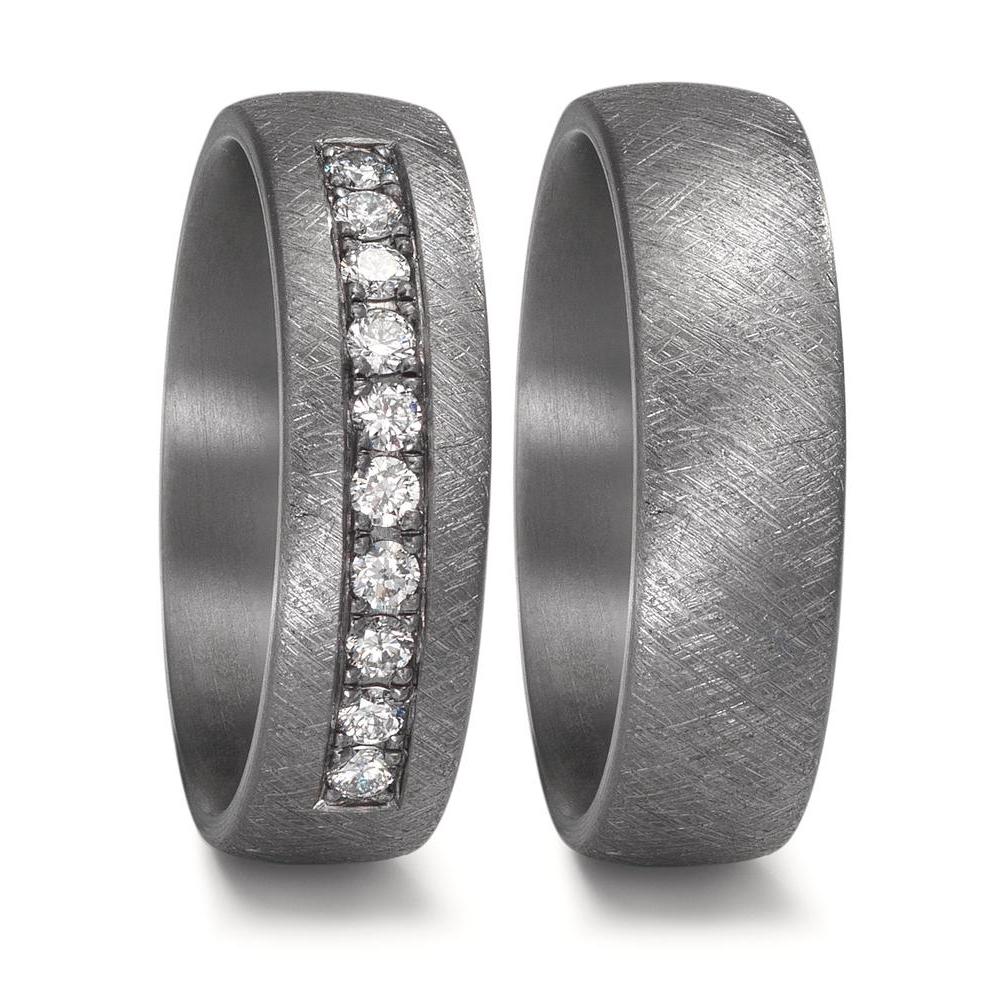 obrączka partnerska tantal 999 Diament laboratoryjny 0.25 ct, 10 kamienie, tw-vsi