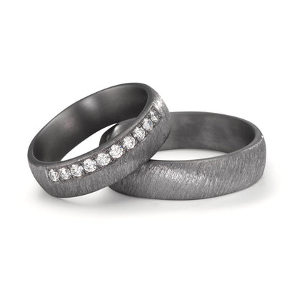 obrączka partnerska tantal 999 Diament laboratoryjny 0.25 ct, 10 kamienie, tw-vsi