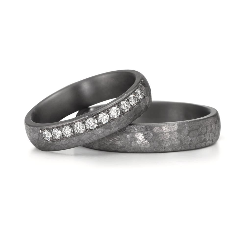 obrączka partnerska tantal 999 Diament laboratoryjny 0.25 ct, 10 kamienie, tw-vsi