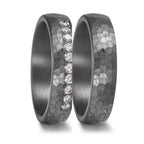 obrączka partnerska tantal 999 Diament laboratoryjny 0.25 ct, 10 kamienie, tw-vsi