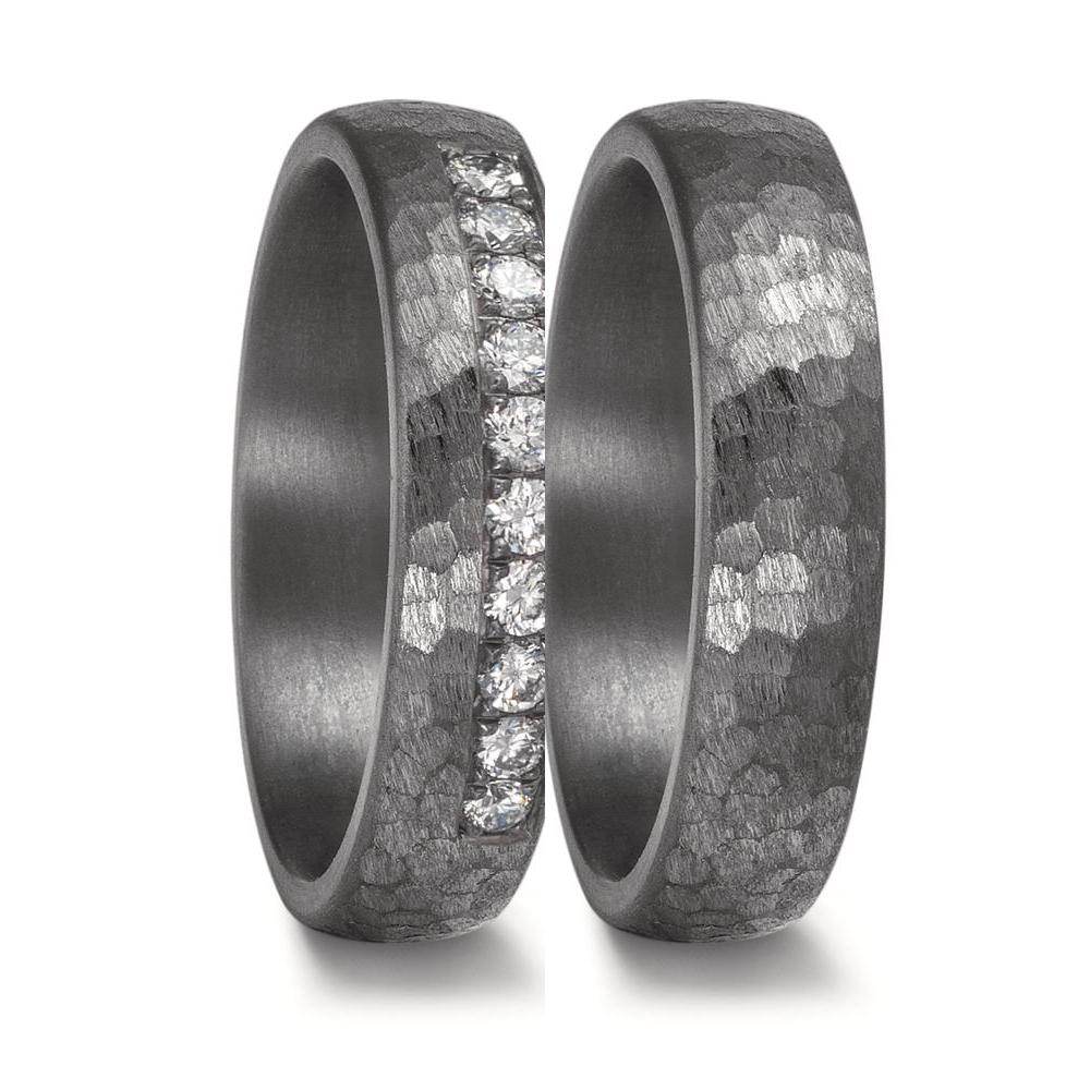 obrączka partnerska tantal 999 Diament laboratoryjny 0.25 ct, 10 kamienie, tw-vsi