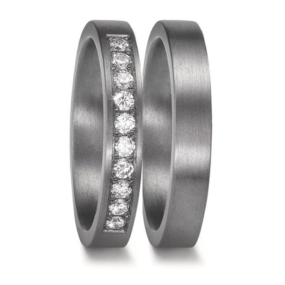 obrączka partnerska tantal 999 Diament laboratoryjny 0.25 ct, 10 kamienie, tw-vsi