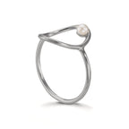 pierścionek srebro Perła hodowana w wodzie słodkiej biały, 3 mm Ø14 mm