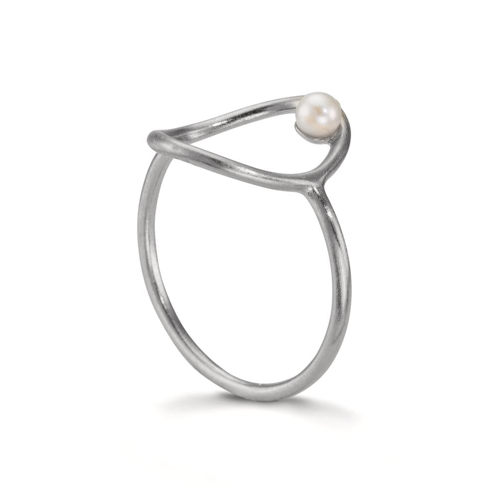 pierścionek srebro Perła hodowana w wodzie słodkiej biały, 3 mm Ø14 mm
