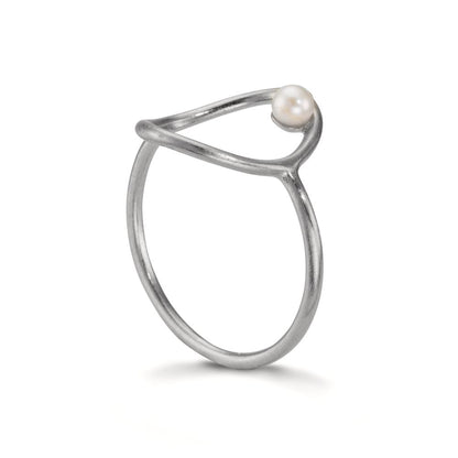pierścionek srebro Perła hodowana w wodzie słodkiej biały, 3 mm Ø14 mm