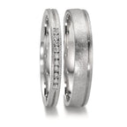 obrączka partnerska platyna 950 Diament 0.075 ct, 10 kamienie, w-si