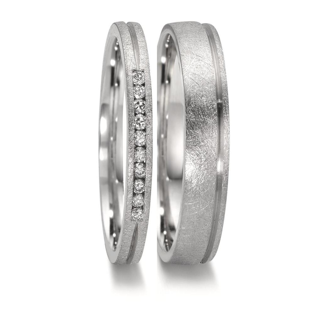 obrączka partnerska platyna 950 Diament 0.075 ct, 10 kamienie, w-si