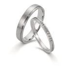 obrączka partnerska platyna 950 Diament 0.075 ct, 10 kamienie, w-si