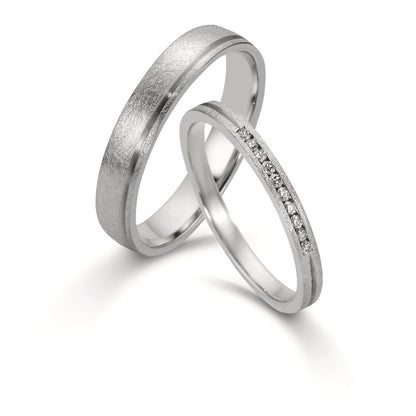 obrączka partnerska platyna 950 Diament 0.075 ct, 10 kamienie, w-si