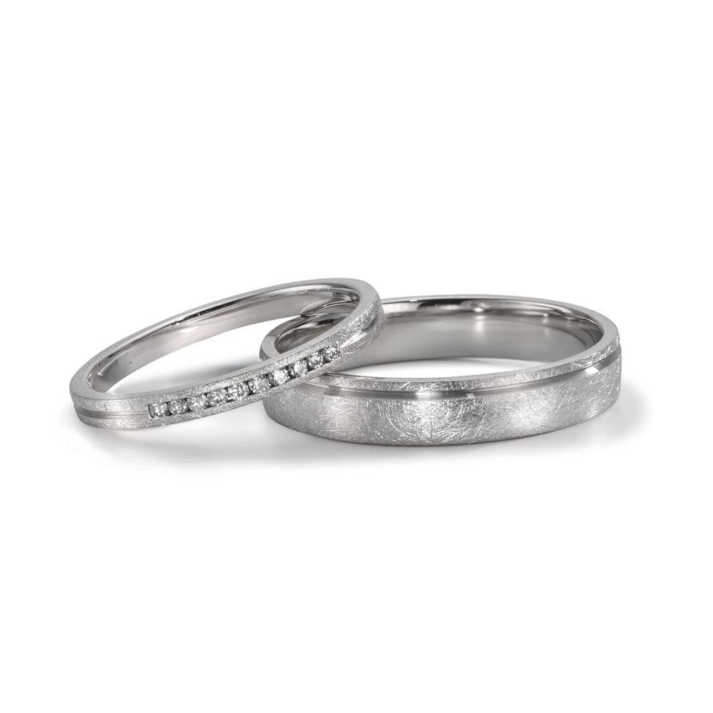 obrączka partnerska platyna 950 Diament 0.075 ct, 10 kamienie, w-si