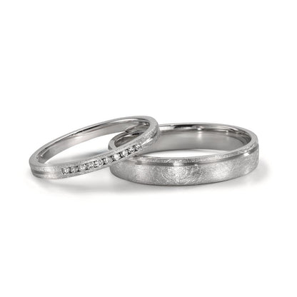 obrączka partnerska platyna 950 Diament 0.075 ct, 10 kamienie, w-si