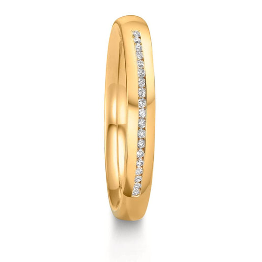 obrączka partnerska złoto żółte 750/18 K Diament 0.095 ct, w-si