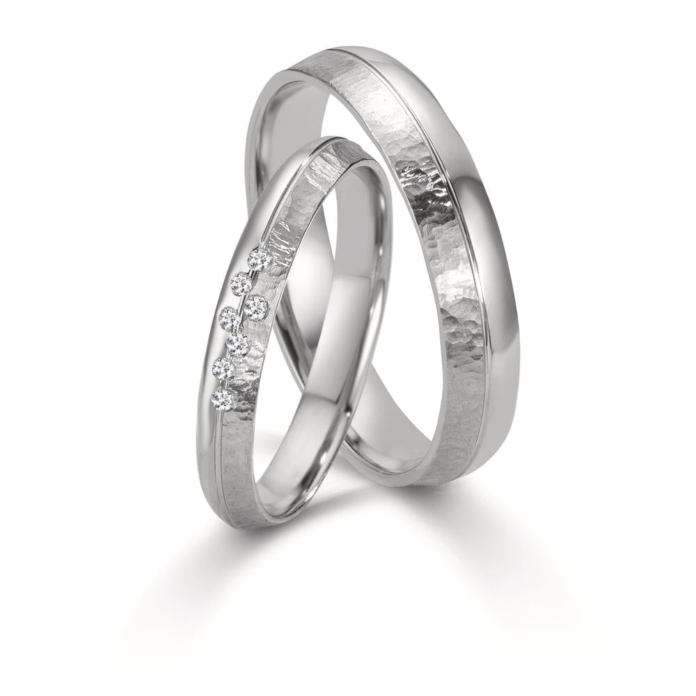 obrączka partnerska platyna 950 Diament 0.035 ct, 7 kamienie, w-si