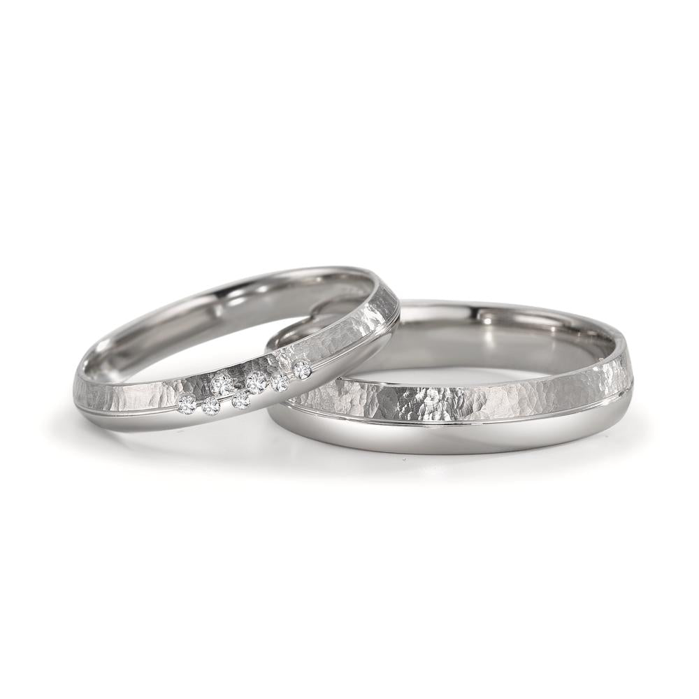 obrączka partnerska platyna 950 Diament 0.035 ct, 7 kamienie, w-si