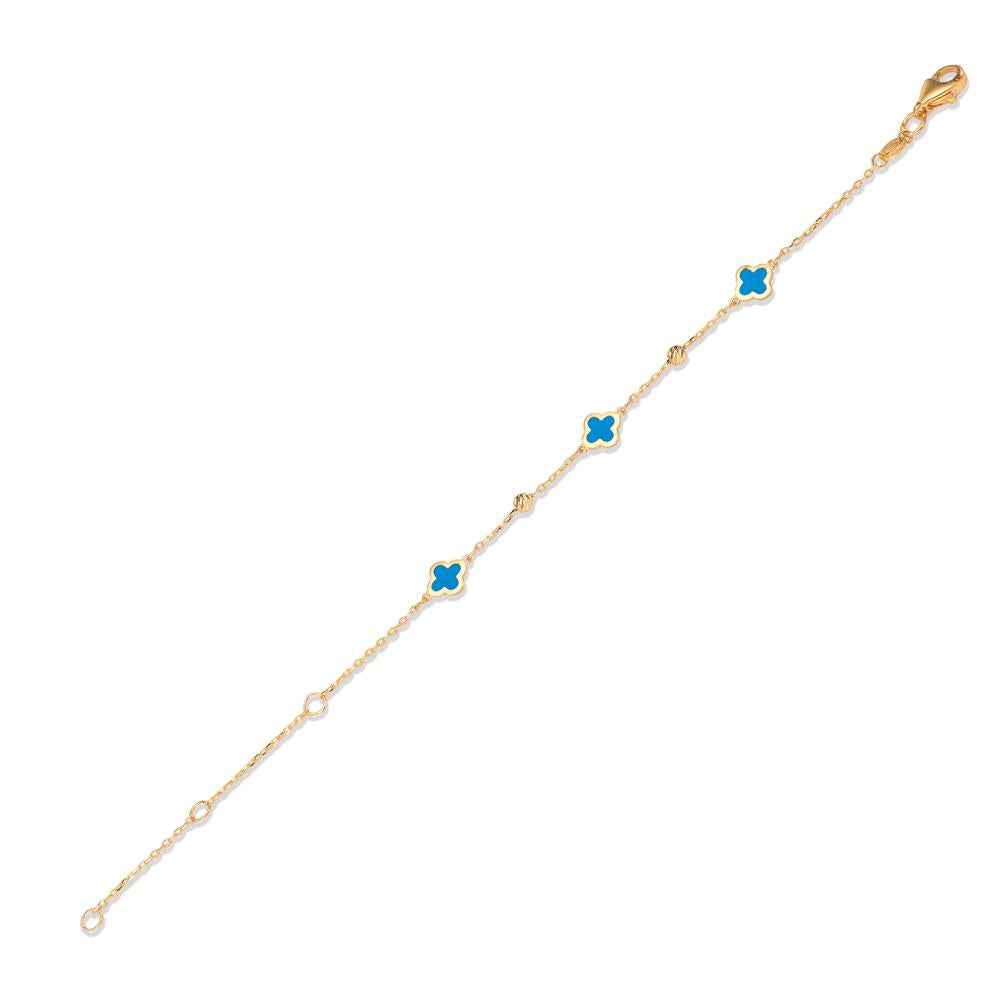 bransoletka złoto żółte 375/9 K namalowany kwiat 12-16 cm