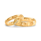 obrączka partnerska złoto żółte 750/18 K Diament 0.02 ct, 4 kamienie, w-si