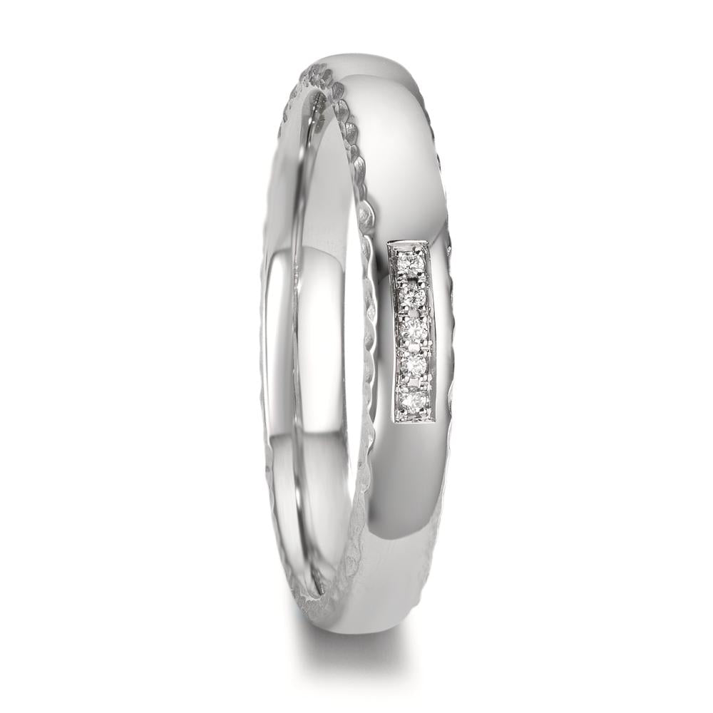 obrączka partnerska platyna 950 Diament 0.02 ct, 5 kamienie, w-si