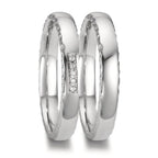 obrączka partnerska platyna 950 Diament 0.02 ct, 5 kamienie, w-si