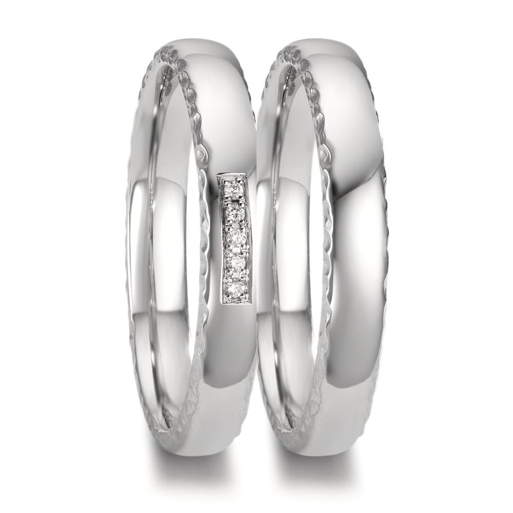 obrączka partnerska platyna 950 Diament 0.02 ct, 5 kamienie, w-si