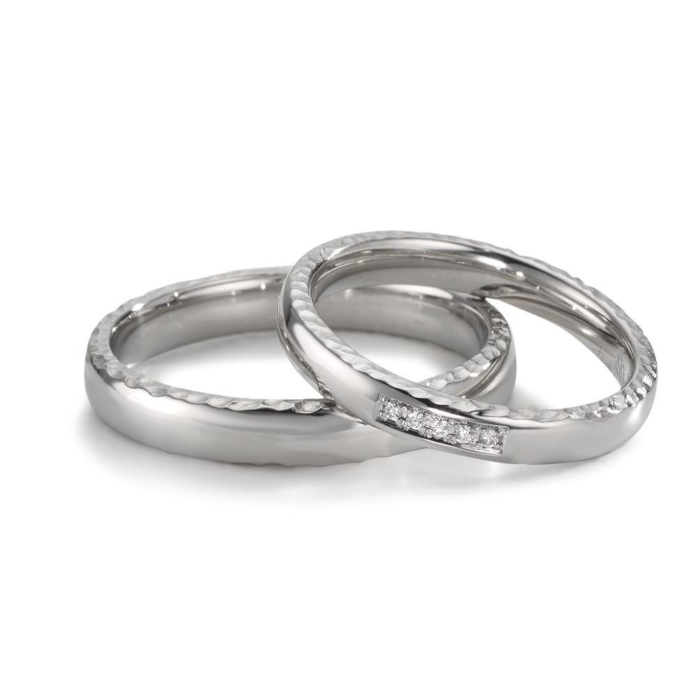 obrączka partnerska platyna 950 Diament 0.02 ct, 5 kamienie, w-si