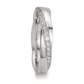 obrączka partnerska złoto białe 750/18 K Diament 0.097 ct, 11 kamienie, w-si