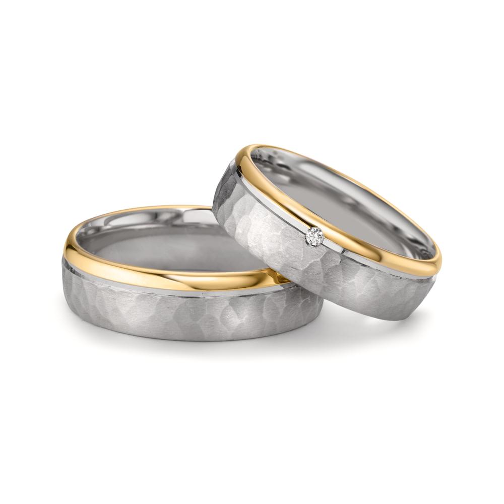 obrączka partnerska srebro, złoto różowe 585/14 K dwubarwny