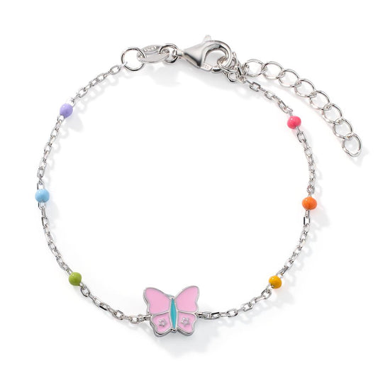 bransoletka srebro rodowany motyl 16-19 cm