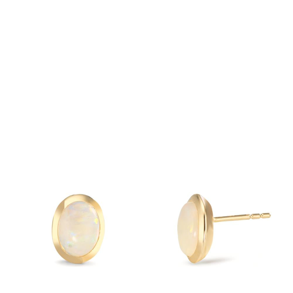 kolczyki wkrętki złoto żółte 375/9 K Opal 2 kamienie