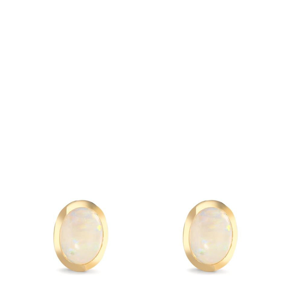 kolczyki wkrętki złoto żółte 375/9 K Opal 2 kamienie