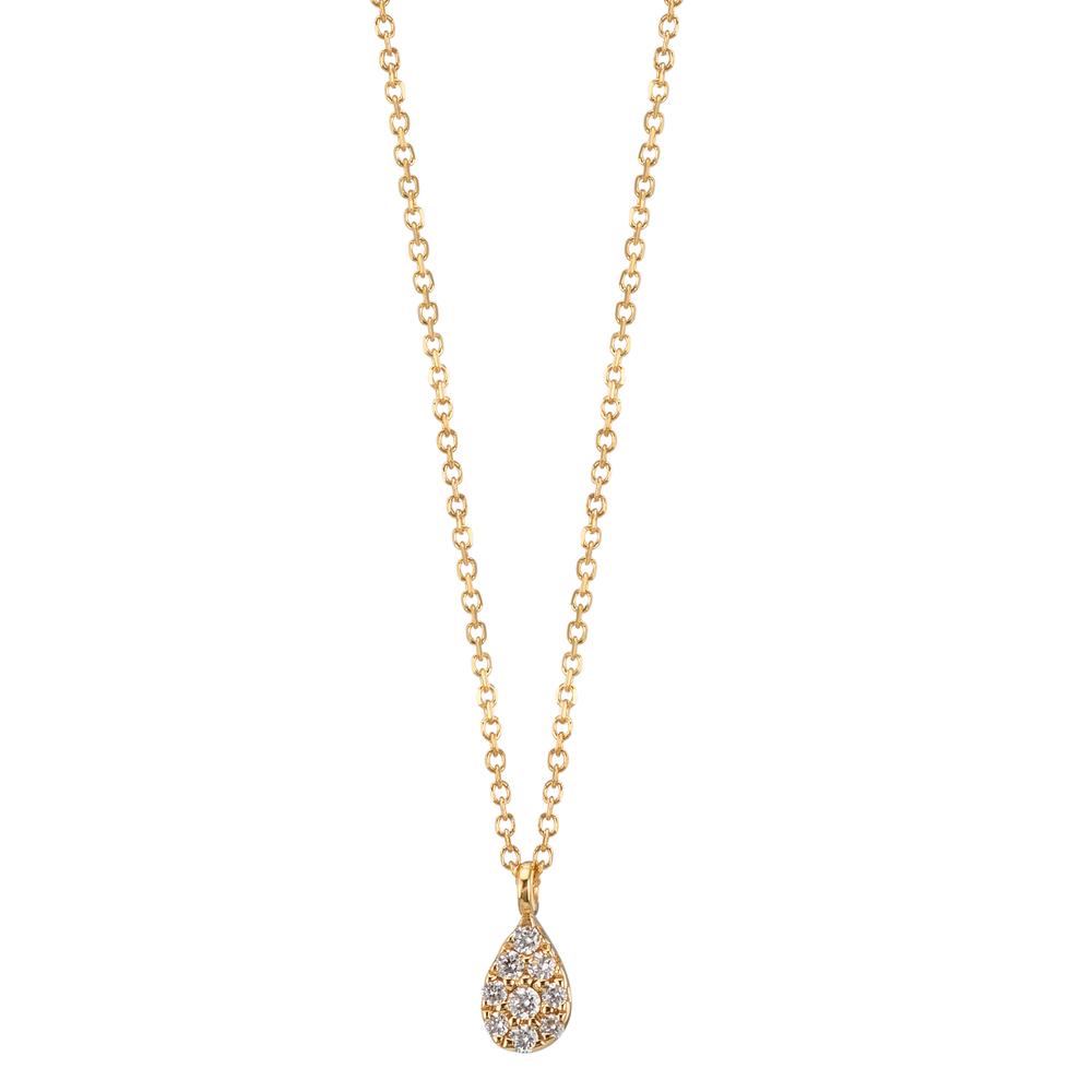 Naszyjnik złoto żółte 750/18 K Diament 0.04 ct, 9 kamienie, w-si 42-45 cm