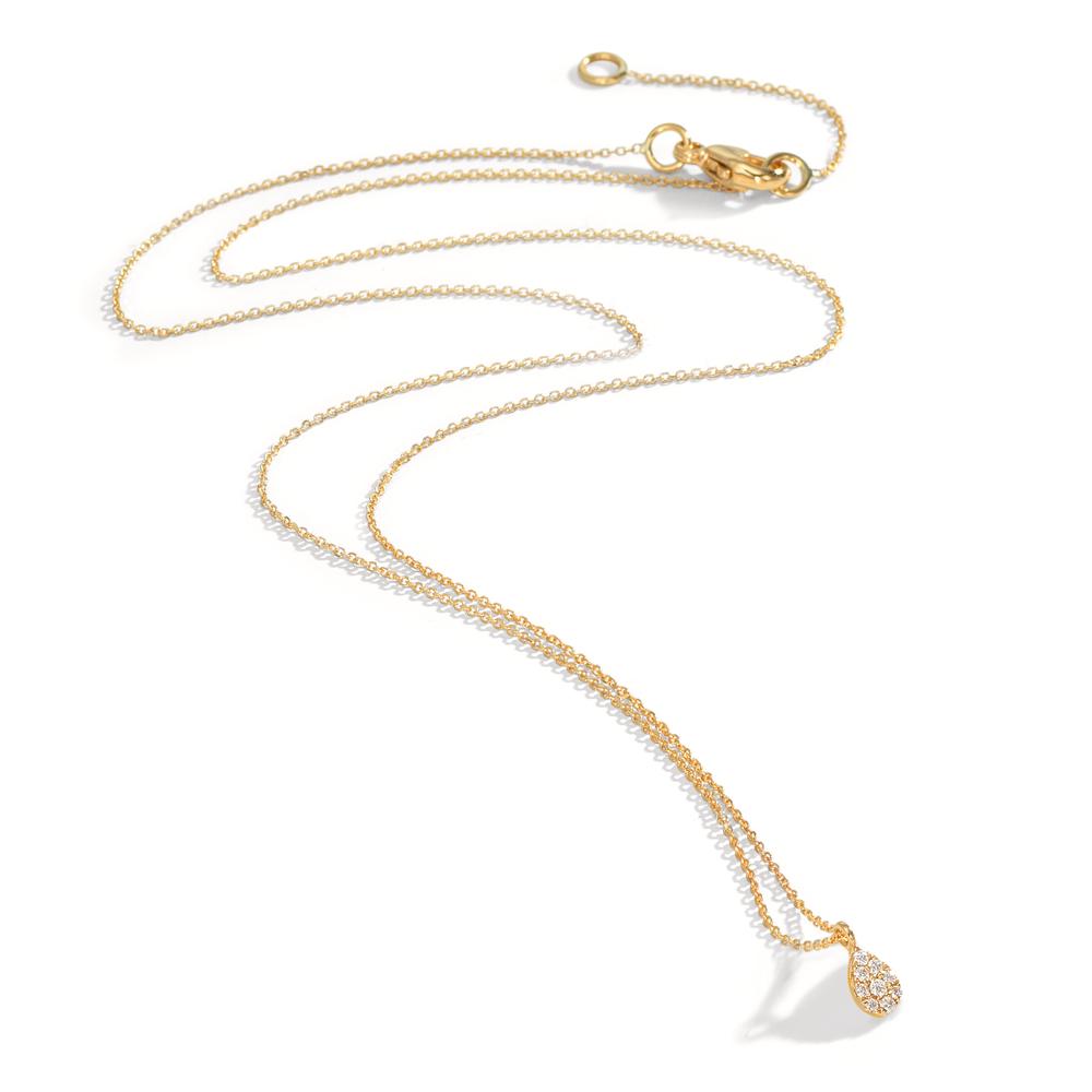 Naszyjnik złoto żółte 750/18 K Diament 0.04 ct, 9 kamienie, w-si 42-45 cm