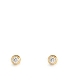 kolczyki wkrętki złoto żółte 750/18 K Diament 0.10 ct, 2 kamienie, w-si Ø3.5 mm