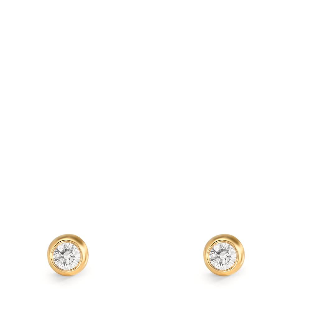 kolczyki wkrętki złoto żółte 750/18 K Diament 0.10 ct, 2 kamienie, w-si Ø3.5 mm