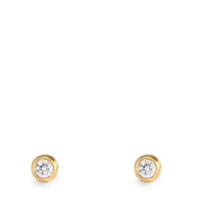 kolczyki wkrętki złoto żółte 750/18 K Diament 0.10 ct, 2 kamienie, w-si Ø3.5 mm