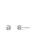 kolczyki wkrętki złoto białe 750/18 K Diament 0.112 ct, 14 kamienie, w-si Ø4 mm