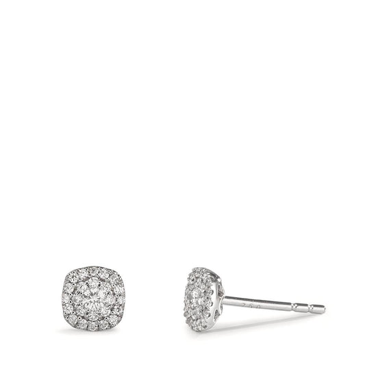 kolczyki wkrętki złoto białe 750/18 K Diament 0.18 ct, w-si Ø5 mm