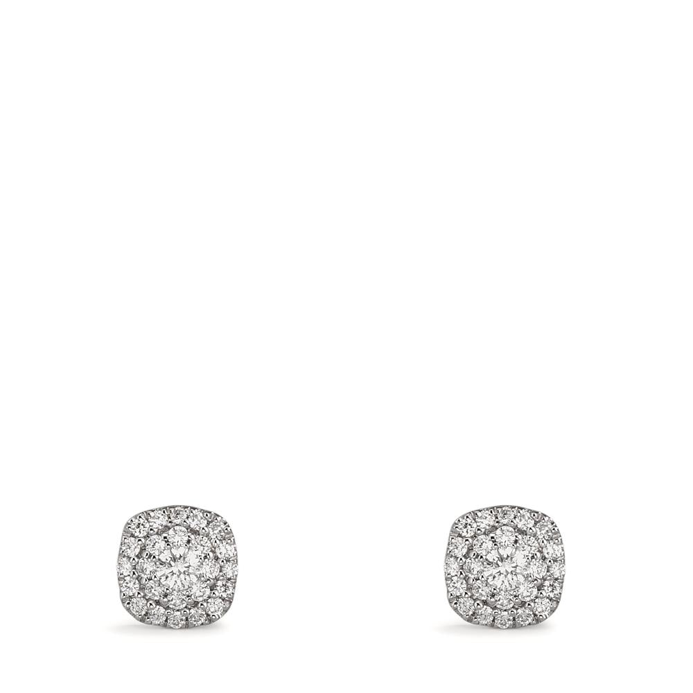 kolczyki wkrętki złoto białe 750/18 K Diament 0.18 ct, w-si Ø5 mm