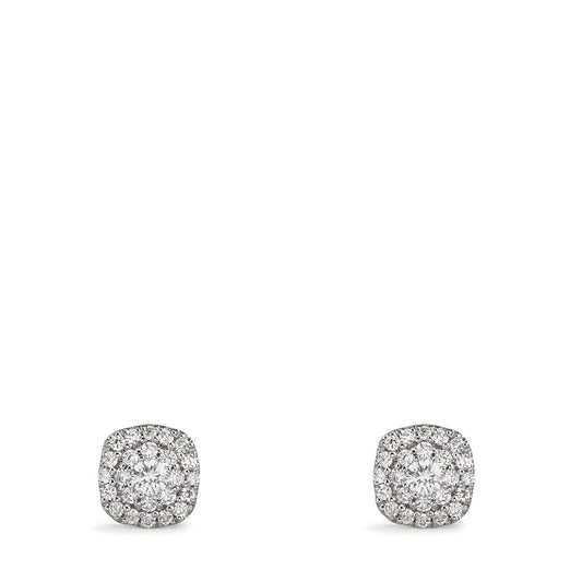 kolczyki wkrętki złoto białe 750/18 K Diament 0.18 ct, w-si Ø5 mm