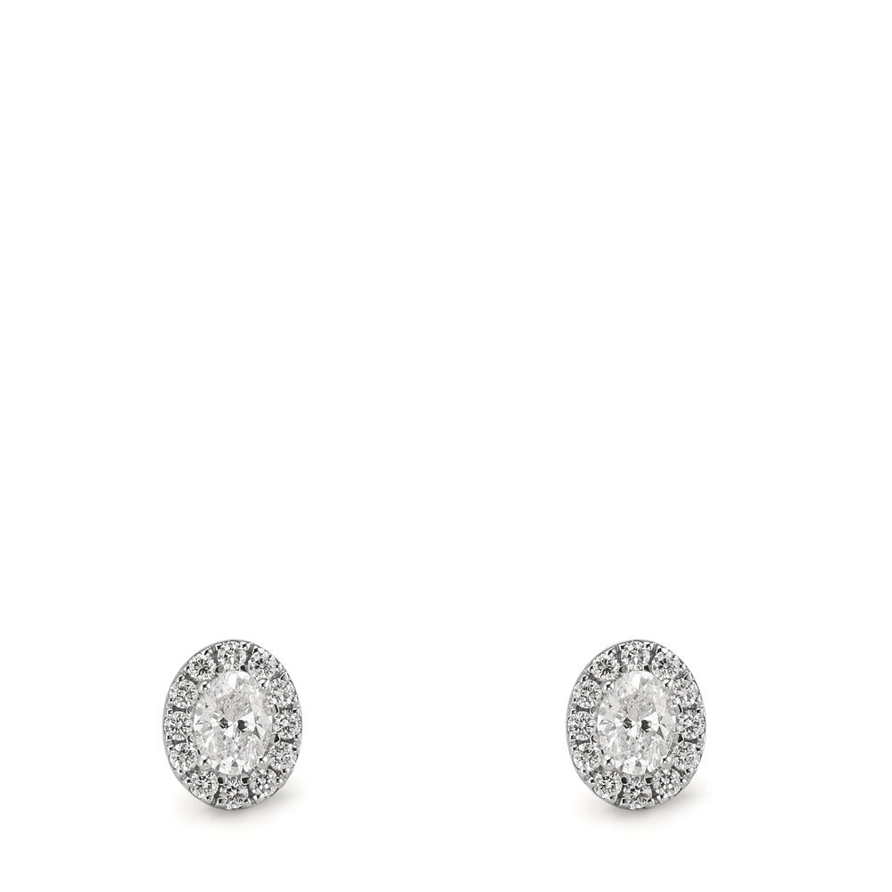 kolczyki wkrętki złoto białe 750/18 K Diament 0.58 ct, w-si