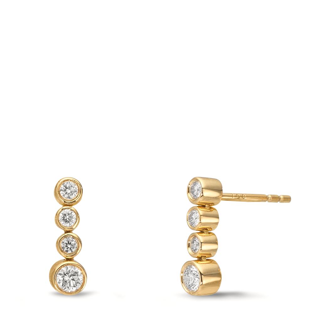 kolczyki wiszące złoto żółte 750/18 K Diament 0.27 ct, 8 kamienie, w-si