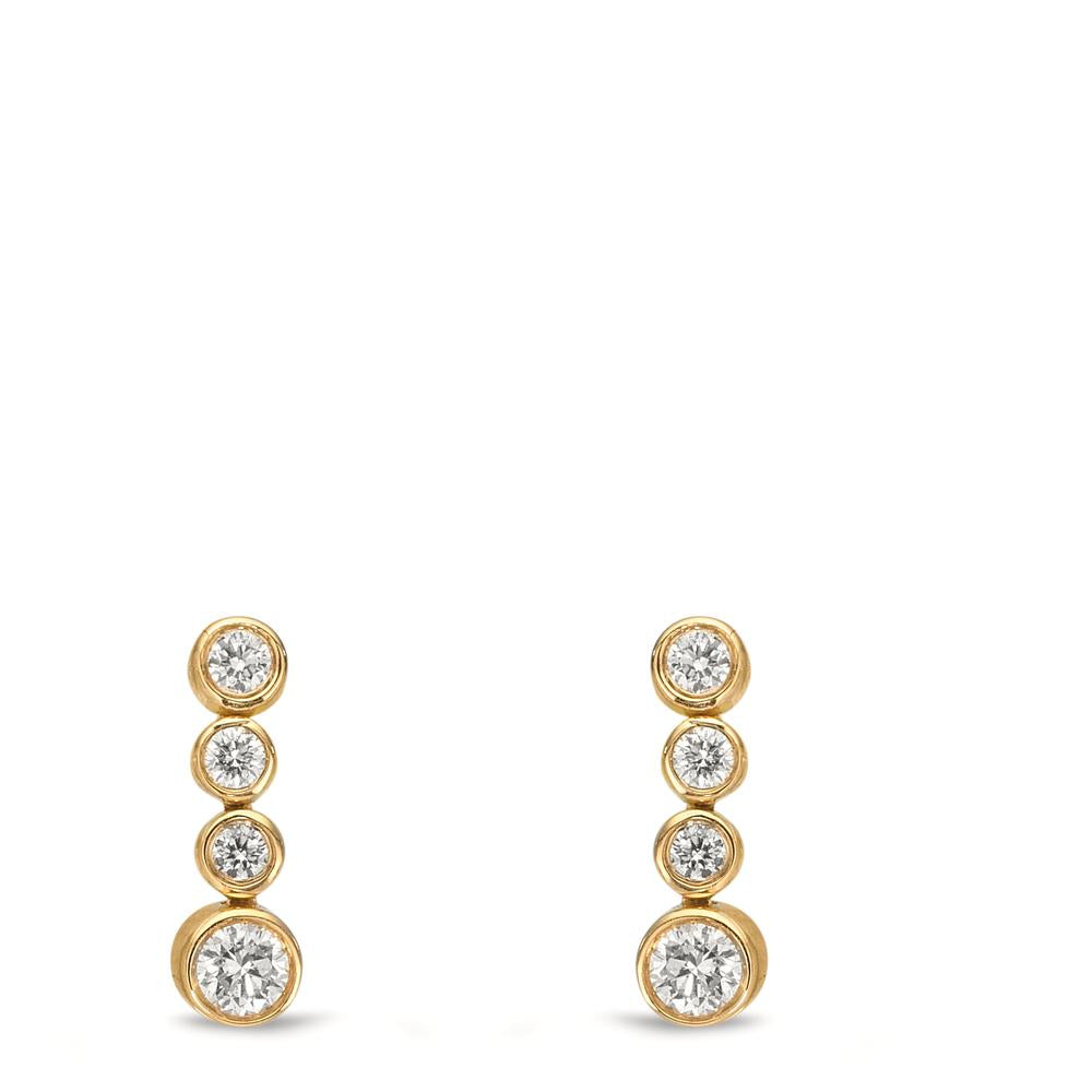 kolczyki wiszące złoto żółte 750/18 K Diament 0.27 ct, 8 kamienie, w-si