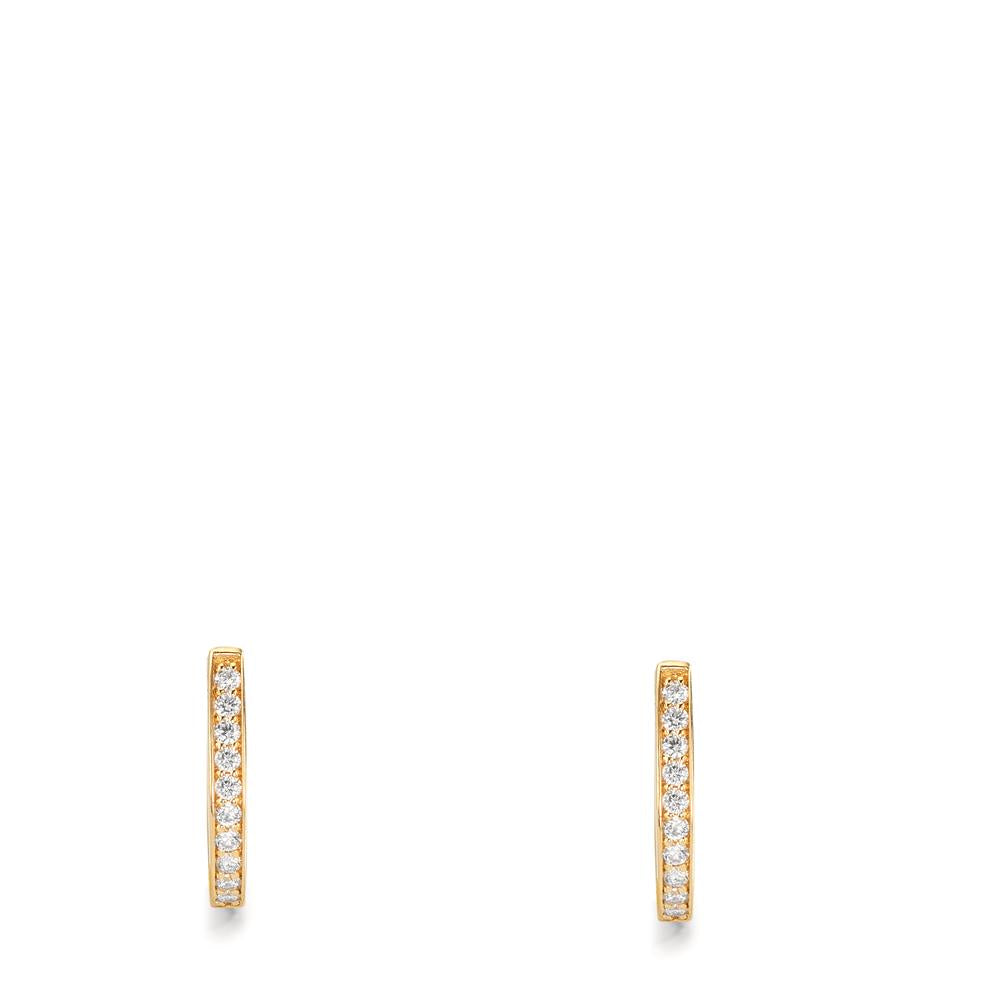 kolczyki koła zatrzaskowe złoto żółte 750/18 K Diament 0.10 ct, 20 kamienie, w-si